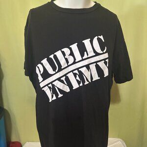 Public Enemy Chuck D and Flavor Flav Official Hip Hop Men's Black Shirt XL